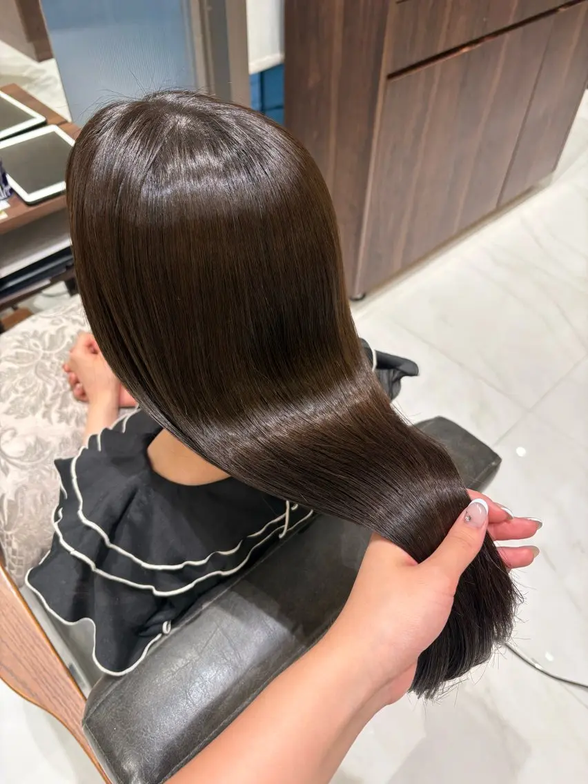 ロング ヘアカラー トリートメント 似合わせマツエク まつパ🤎ほのりのヘアスタイル