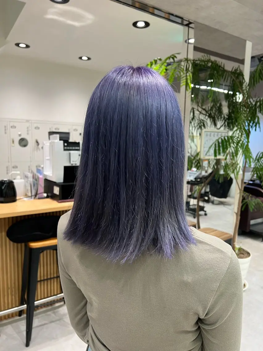 セミロング カラー ハイトーン美髪矯正 /KAEDEのヘアスタイル