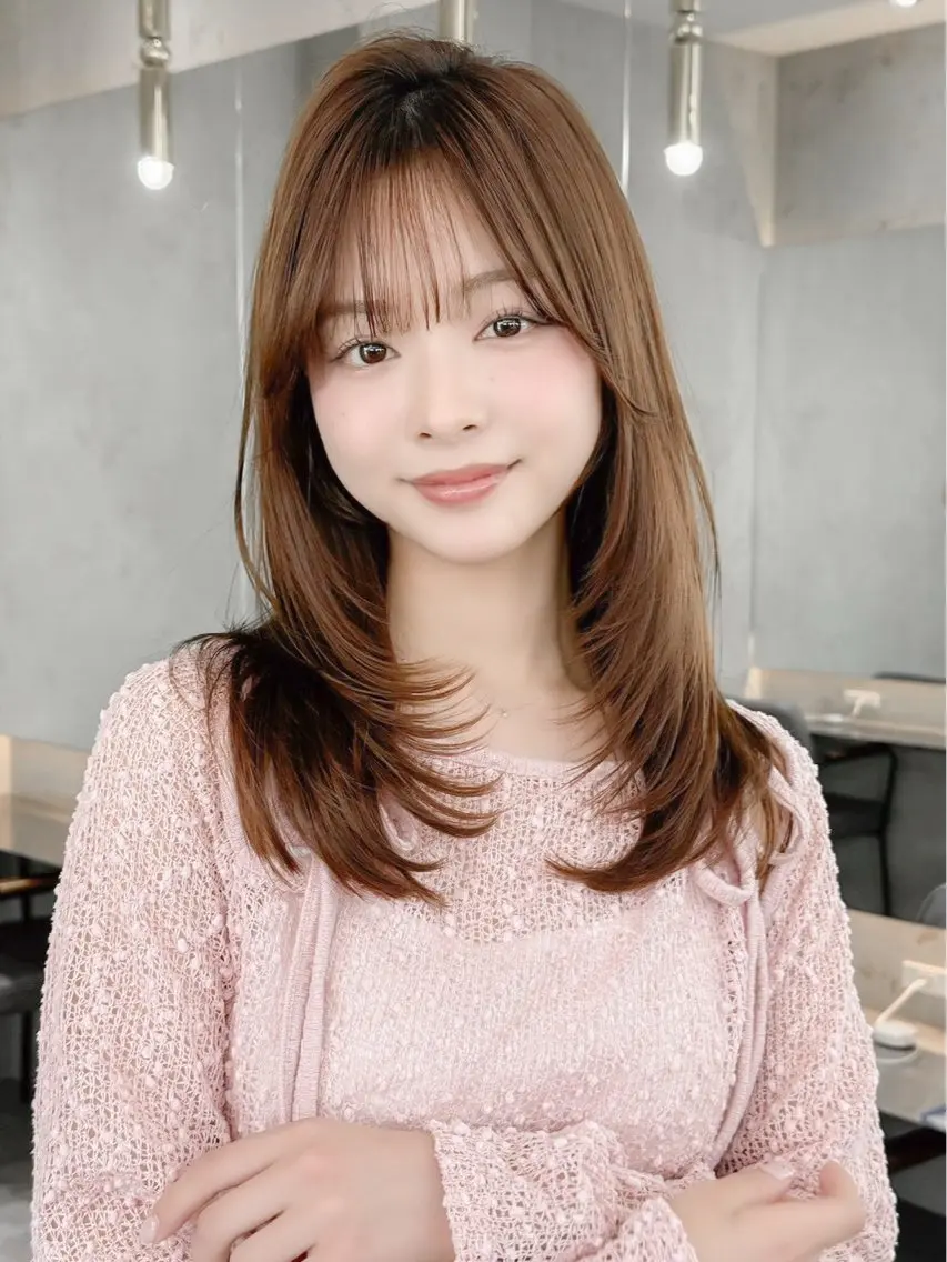 ミディアム カット ヘアカラー トリートメント 久米 春輝のヘアスタイル