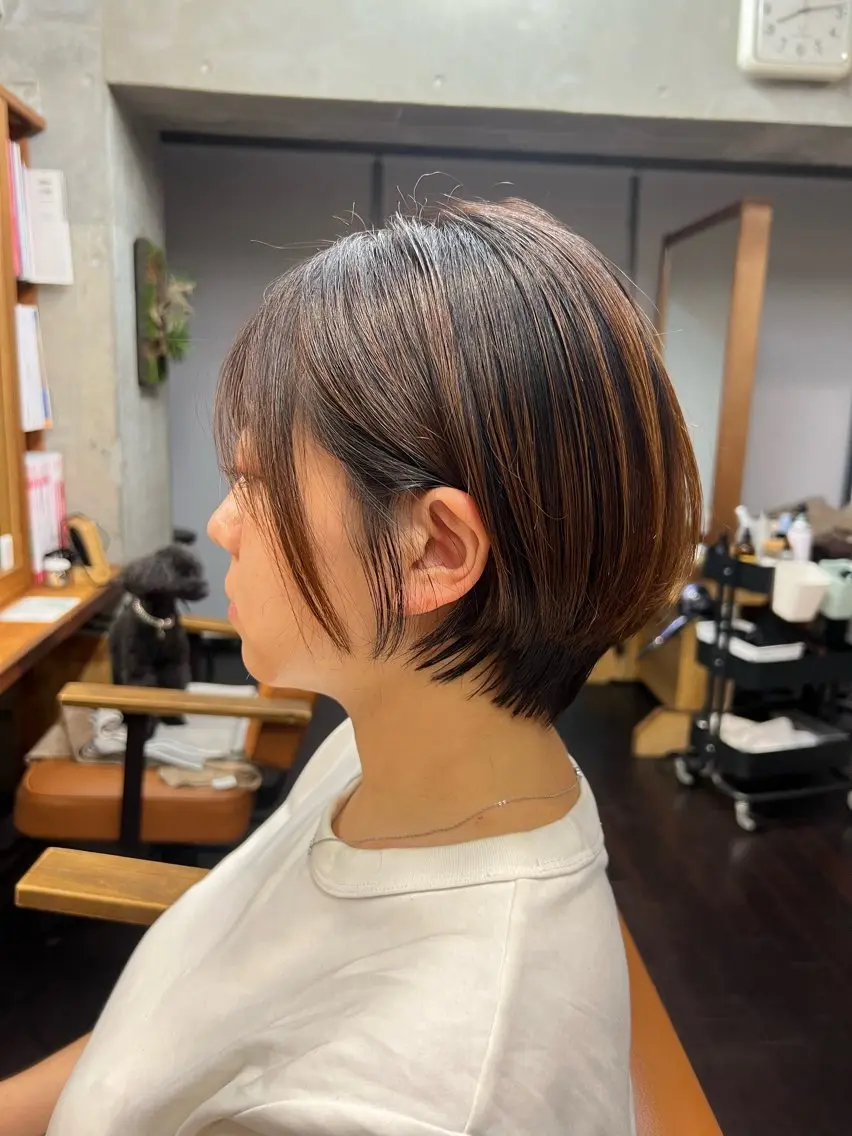 ショート 丸みショート ショートヘア 土田かほ/本日🈳 透明感カラー🍃のヘアスタイル