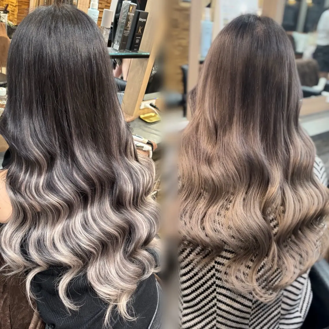 ロング カラー アッシュ デザインカラー グラデーションカラー エクステ ヘアカラー エクステ 横浜/エクステ特化× 艶カラー/あいかのヘアスタイル