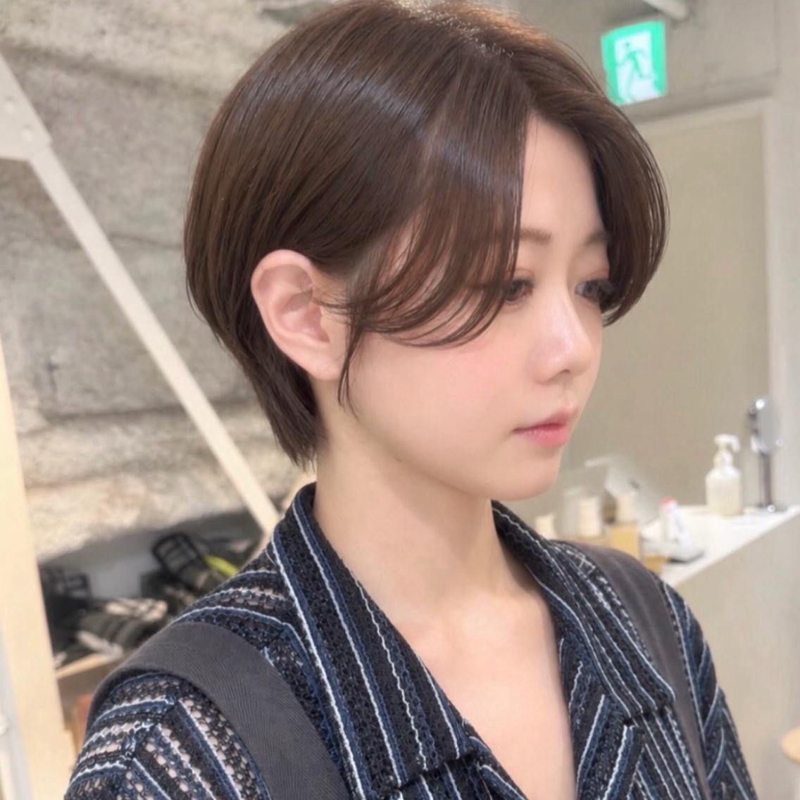 ショート カラー 丸みショート ブラウンカラー ショートヘア 小顔カット カット ヘアカラー 骨格診断で絶対可愛い ✨丸みショート✨凌弥のヘアスタイル