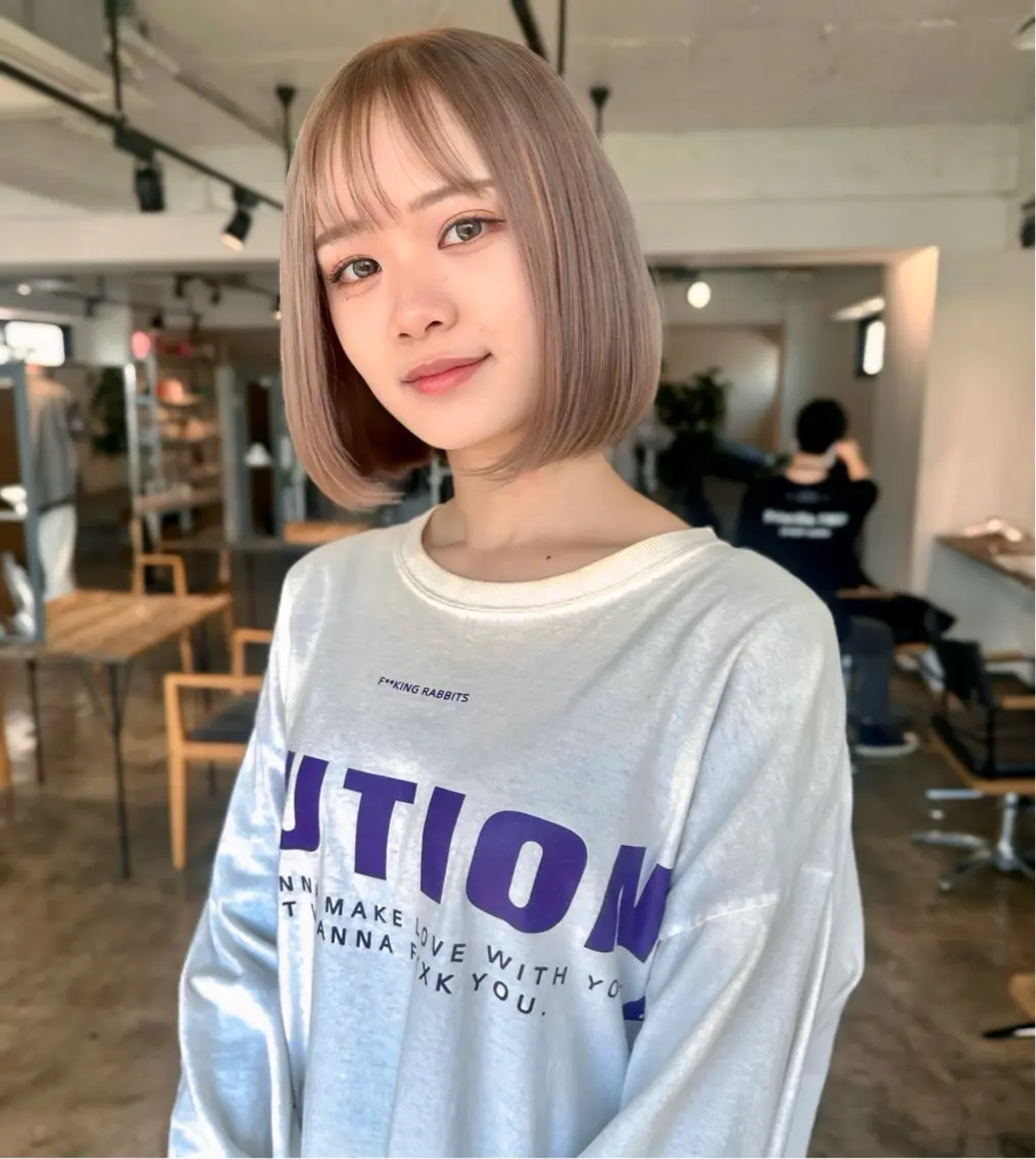 ミディアム カラー ヘアカラー トリートメント ヘアセット ✨艶ブリーチカラー ✨四ノ宮裕己のヘアスタイル