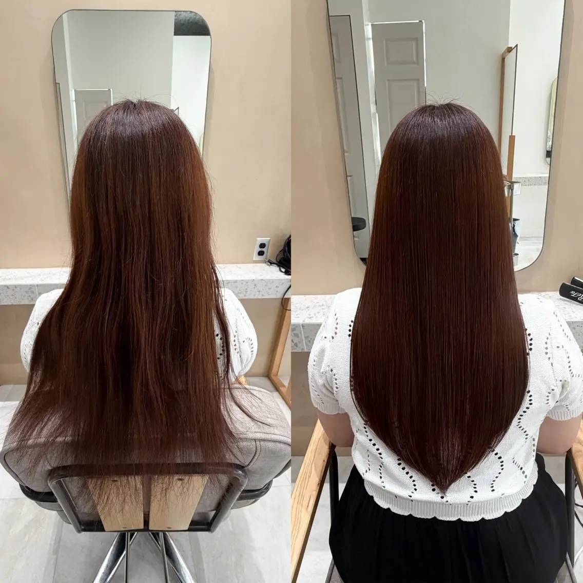 ロング 縮毛矯正 カット 縮毛矯正 トリートメント 🫧艶髪ボブ🫧 チカのヘアスタイル