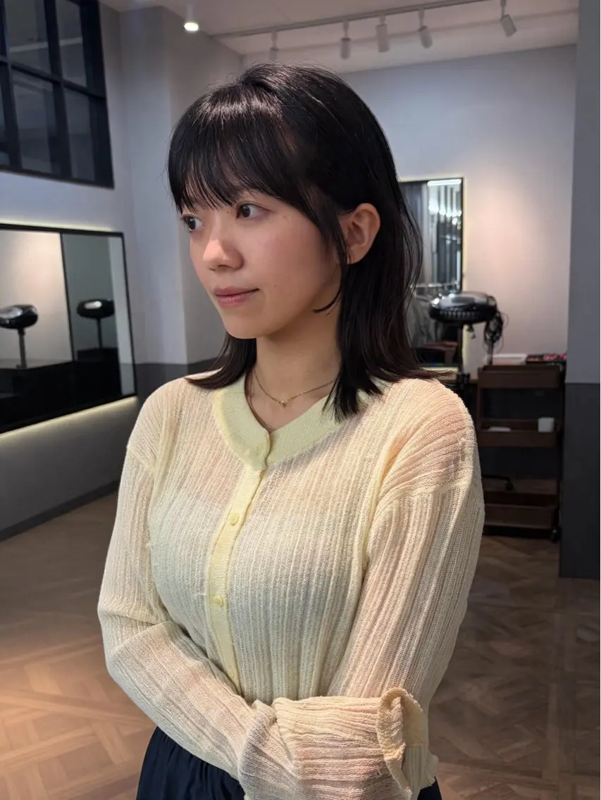 セミロング くろかわ まいのヘアスタイル