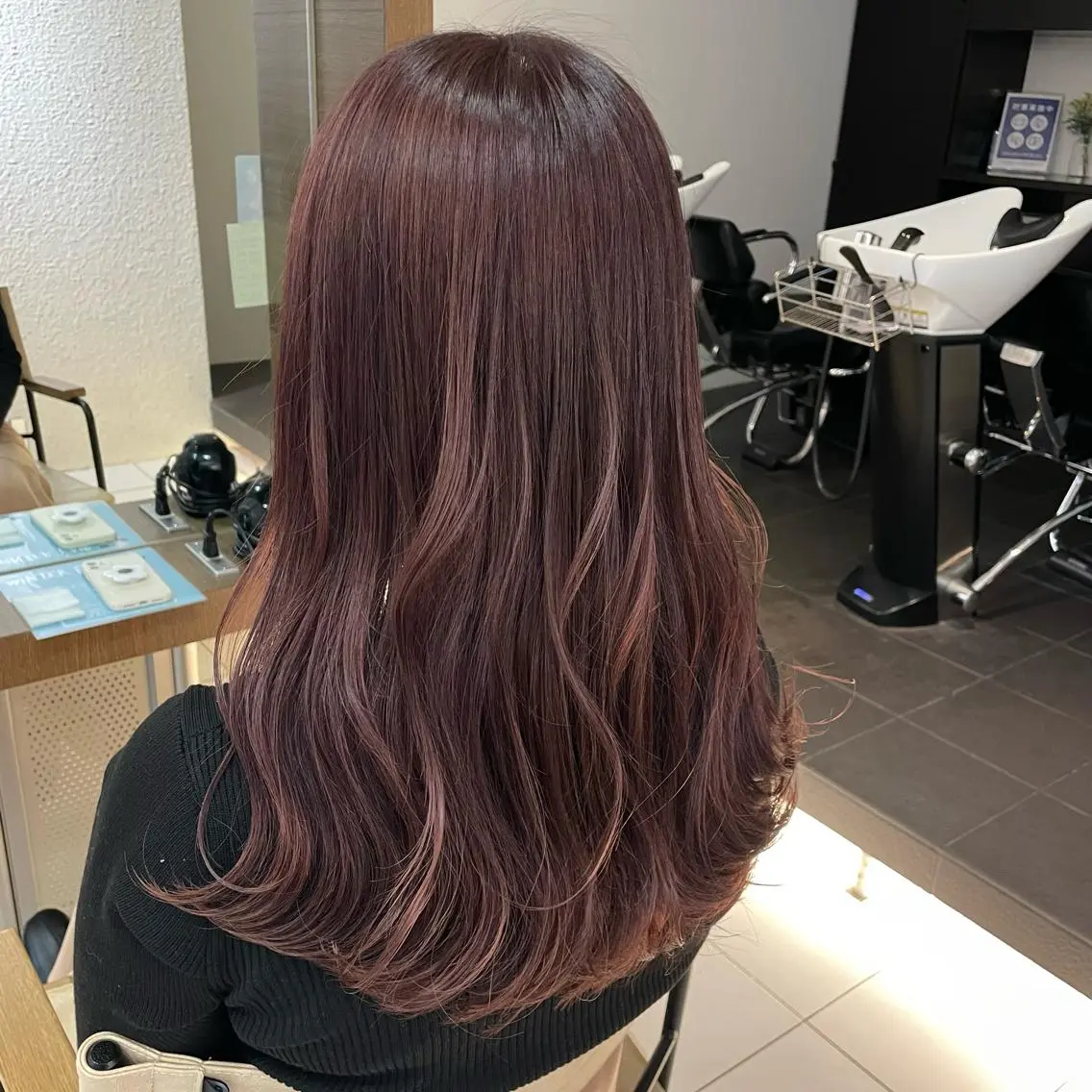 セミロング カラー ブラウンカラー ピンクカラー ピンクブラウン 透明感カラー/ 寺田千雅子のヘアスタイル