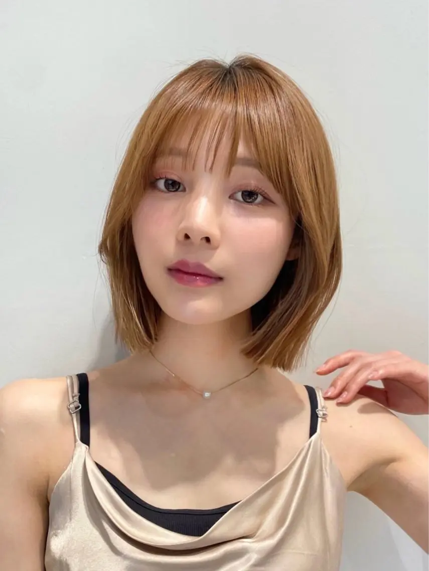 ミディアム カラー 切りっぱなしボブ ボブ くびれヘア くせ毛 髪質改善 カット ヘアカラー 縮毛矯正 トリートメント 🌹艶ボブの達人🌹 SYOHEIのヘアスタイル
