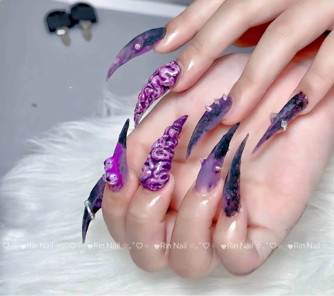 ネイル ブルー フラッシュネイル フラワーネイル ホログラムネイル キラキラネイル ハンドネイル Rin Nail 新大久保店のネイルデザイン