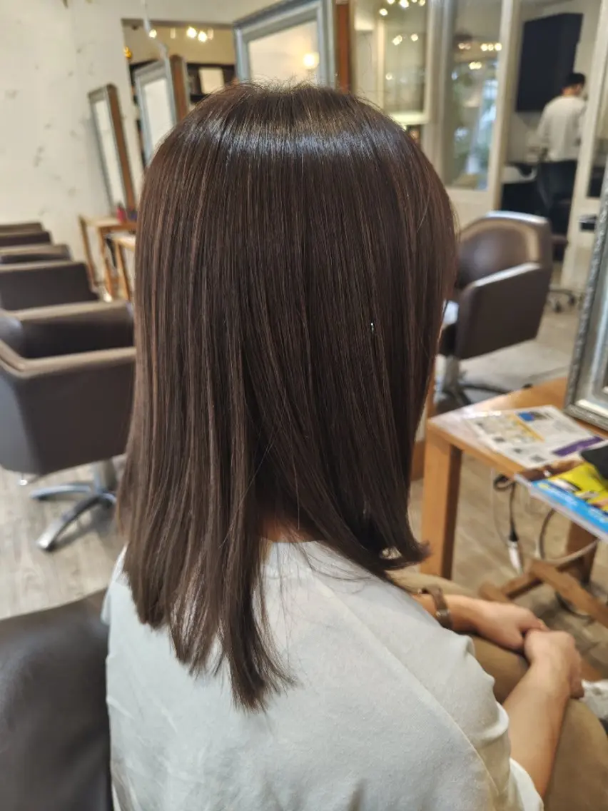 セミロング ヘアカラー トリートメント 【髪質改善】川越　  艶髪カラー/木村のヘアスタイル
