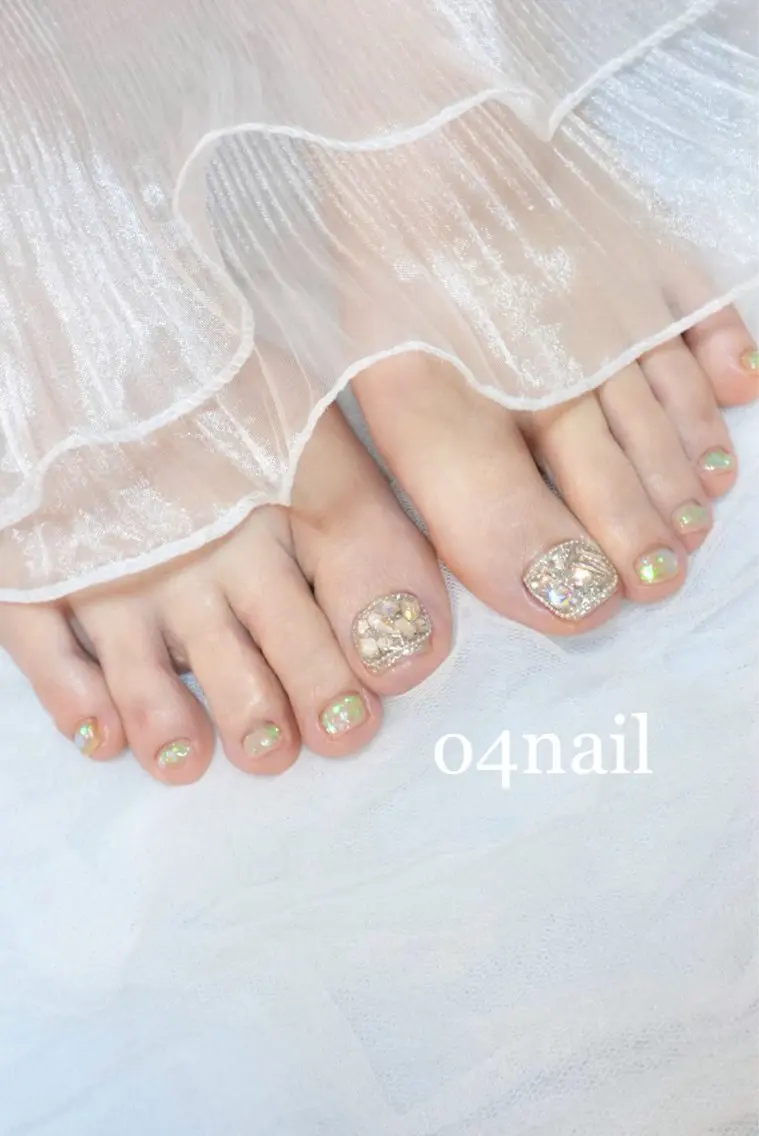 ロング キッズ フットネイル o4nail___ ARISAのネイルデザイン