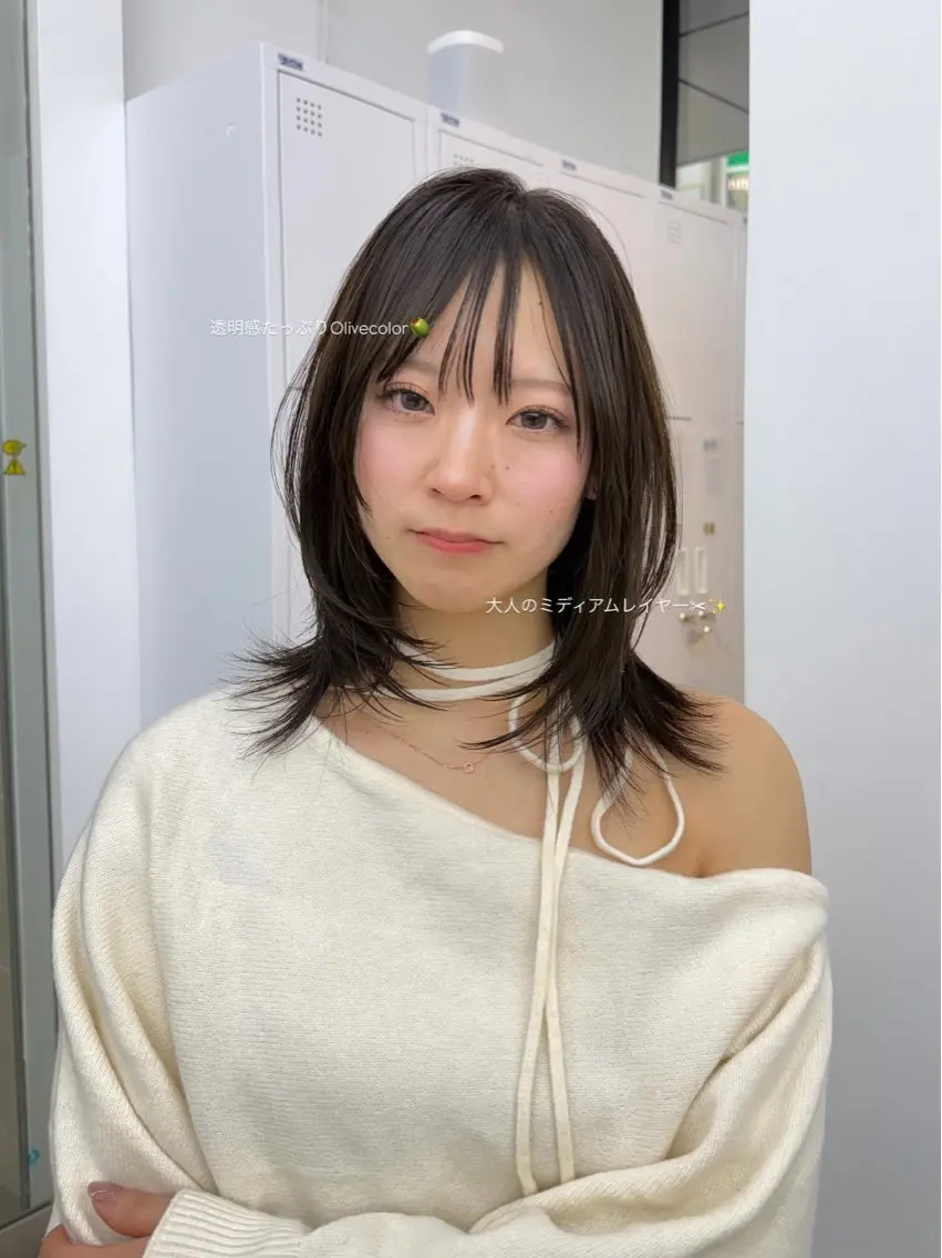 ミディアム ミディアムレイヤー レイヤーカット 似合わせレイヤー カット/naruのヘアスタイル