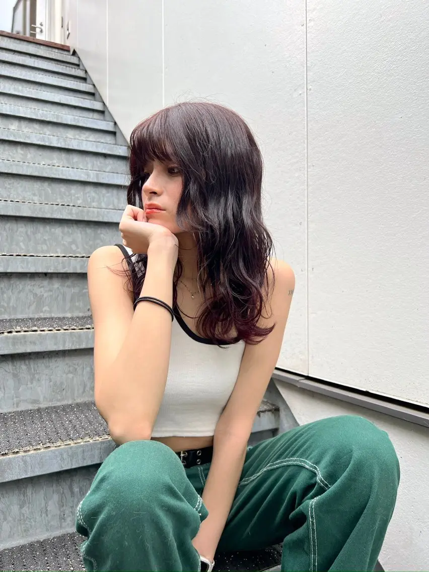 ロング カラー カット ヘアカラー トリートメント 山本 晶大のヘアスタイル