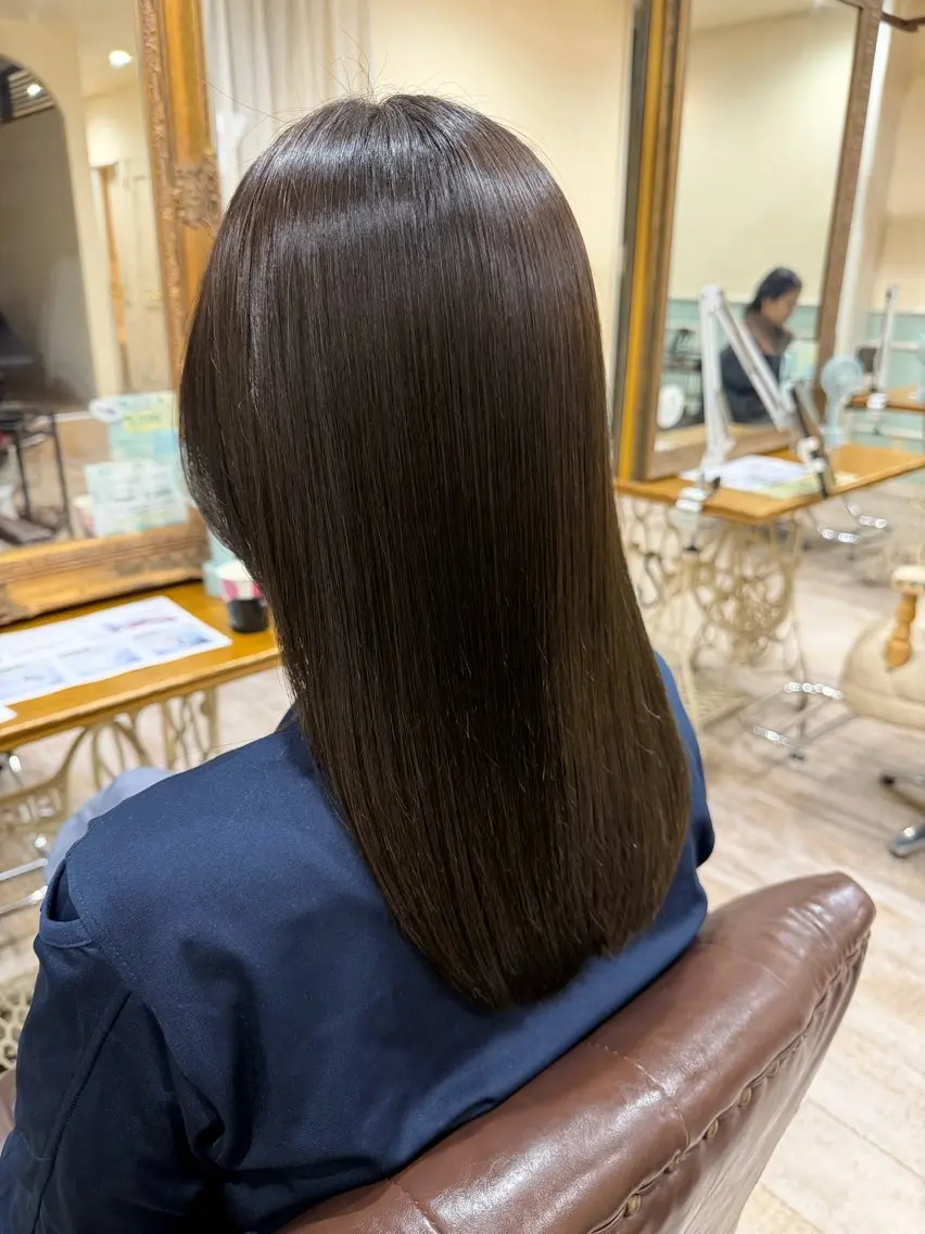 ロング カラー 髪質改善 レイヤーカット ロング カット ヘアカラー 縮毛矯正 トリートメント 新越谷noble店長 松本拓也▶◀*.のヘアスタイル