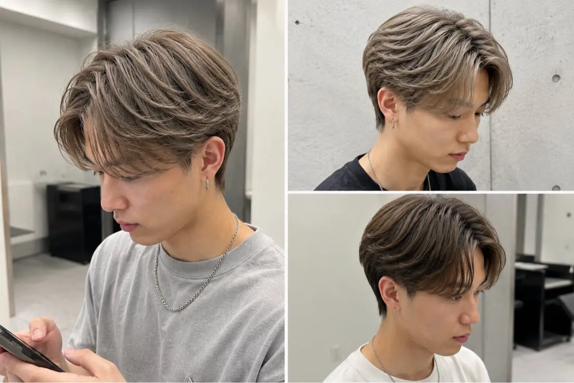 韓国風メンズカット+ダブルカラーの写真