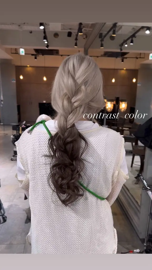 ロング カラー カット ヘアカラー トリートメント ヘアセット 💜ハイトーン💛 マジカルかいちゃんのヘアスタイル
