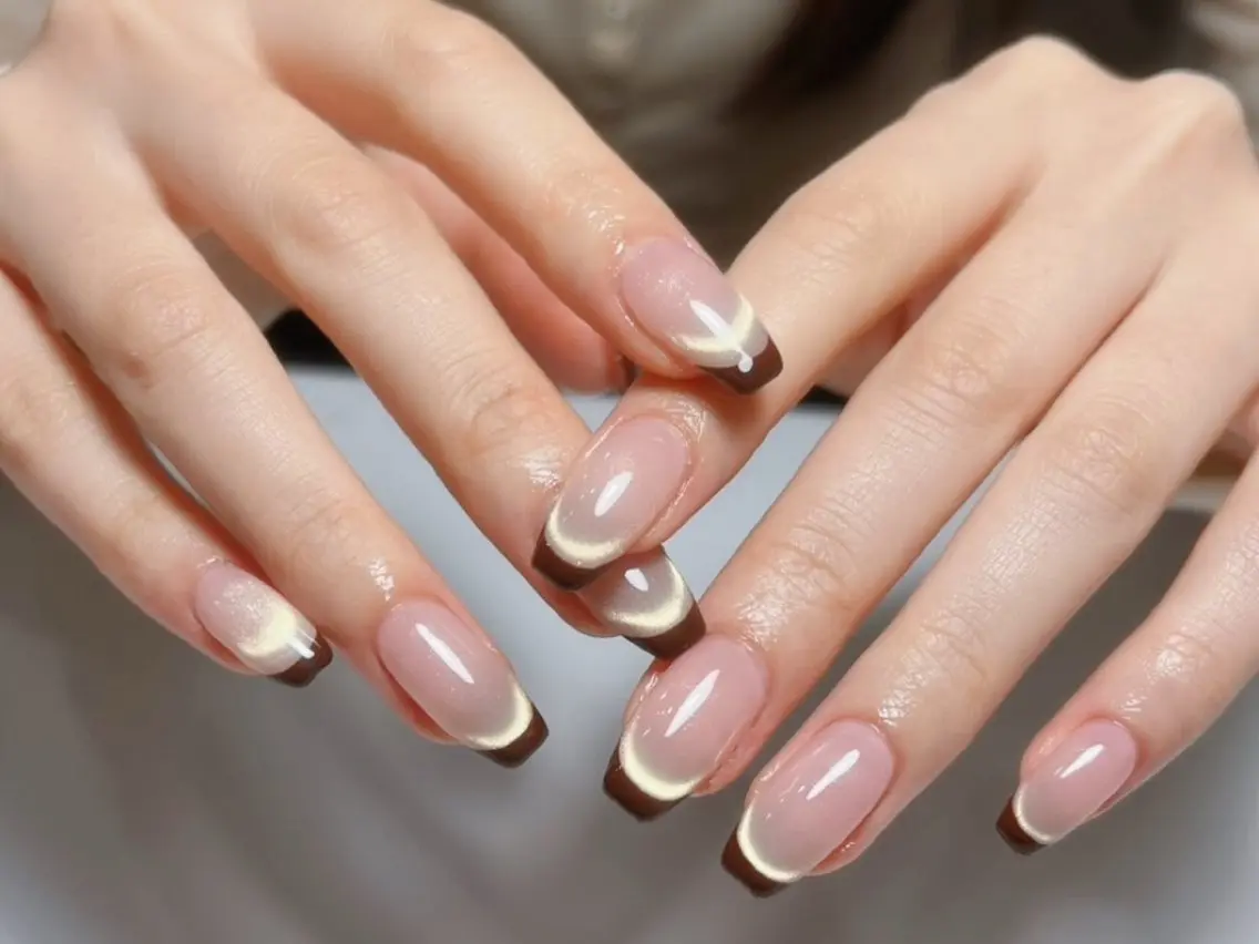ネイル アニマル柄 べっ甲ネイル ボルドー ブラウン ジェルネイル ハンドネイル Belle Nail Salonのネイルデザイン