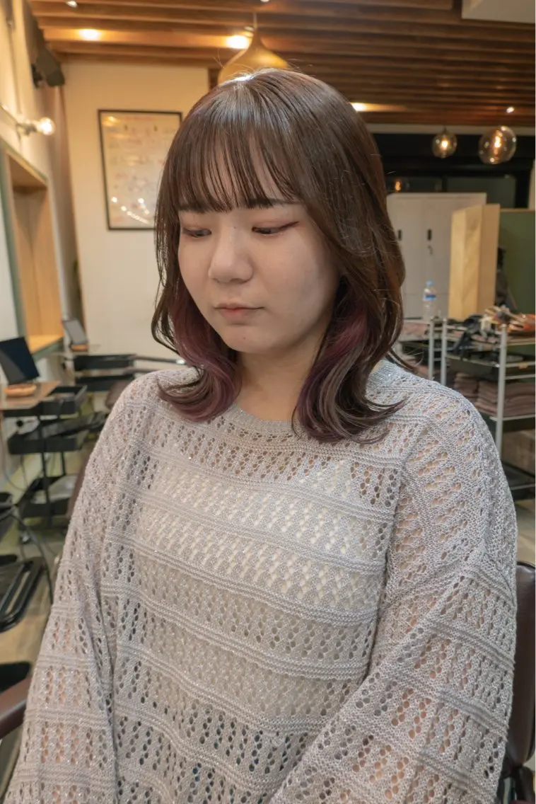 ミディアム 割引中‼️縮毛矯正 船橋駅5分/鈴木杏美のヘアスタイル