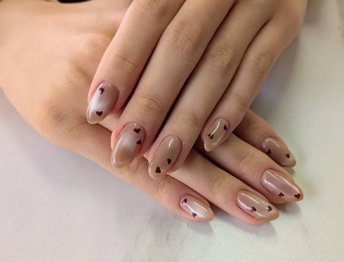 ネイル ハート マグネットネイル バニーラッシュ Nail. HANAのネイルデザイン