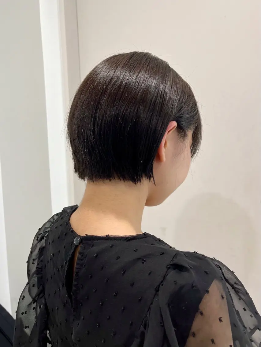 ショート ショートヘア ボブパーマ/縮毛矯正 /かわいい/せき🫧のヘアスタイル