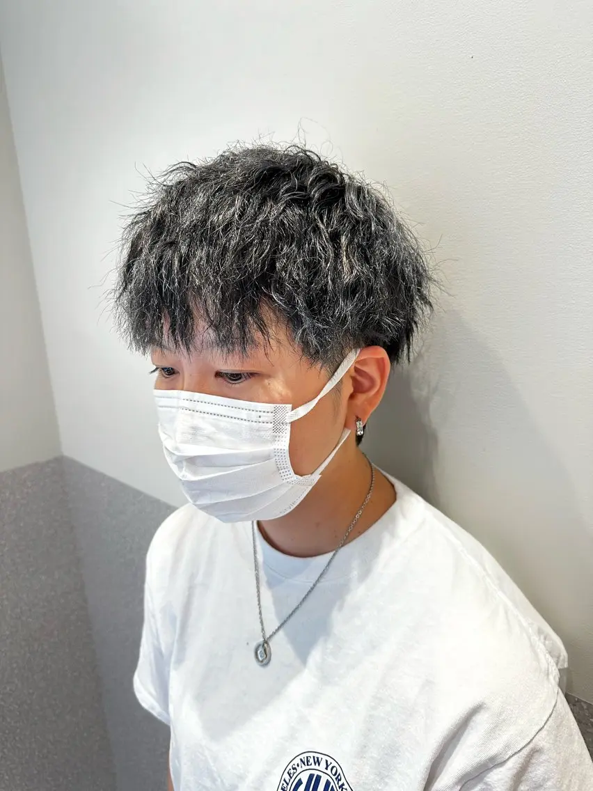 パーマ メンズ カット スパのヘアスタイル