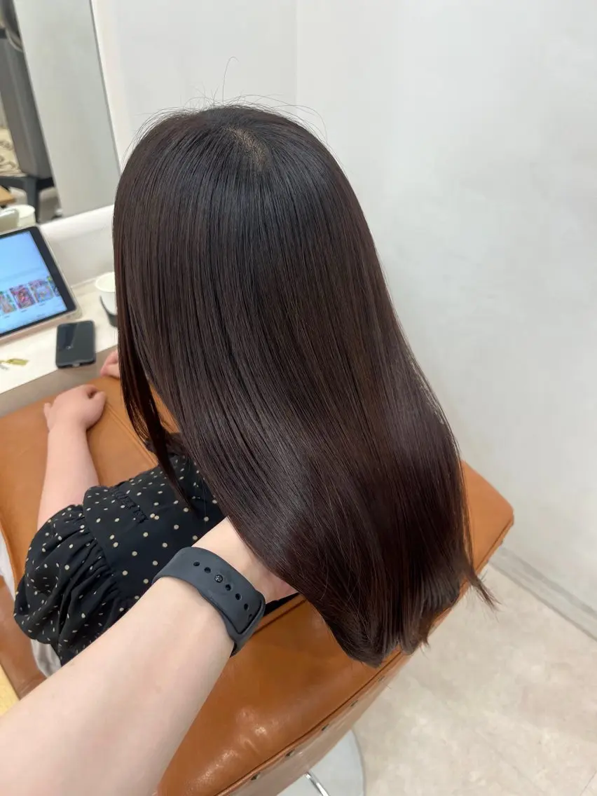カラー ひなこ♡縮毛矯正/ 艶カラー🤍透明感のヘアスタイル