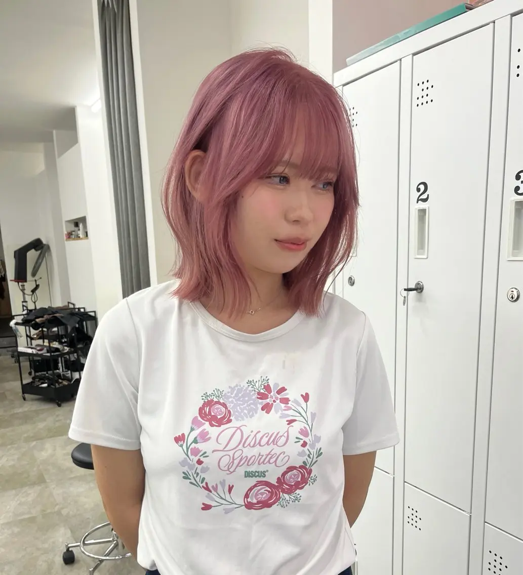 ミディアム カラー カット ヘアカラー トリートメント ベージュ⟡˖レイヤー ˖ ࣪⊹あずきのヘアスタイル