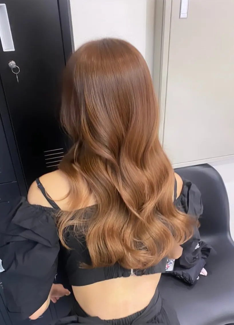 ロング カラー 韓国風ヘア ヘアカラー 渋谷/原宿♡PELE 縮毛矯正/ストレートのヘアスタイル
