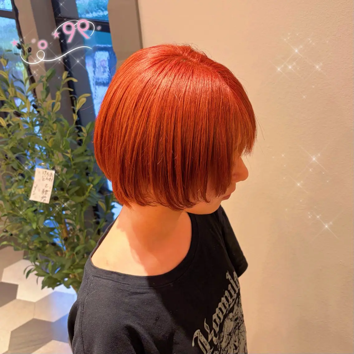 ショート カラー オレンジ カット ヘアカラー ガーリー/チョコ /ヘアメ/あつはのヘアスタイル