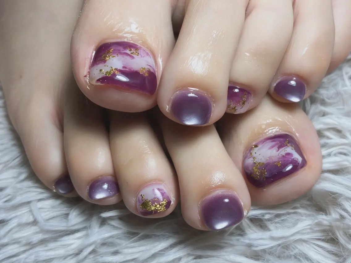 ネイル フットネイル ジェルネイル マグネットネイル ニュアンスネイル オフィスネイル フットネイル nail salon anoneのネイルデザイン