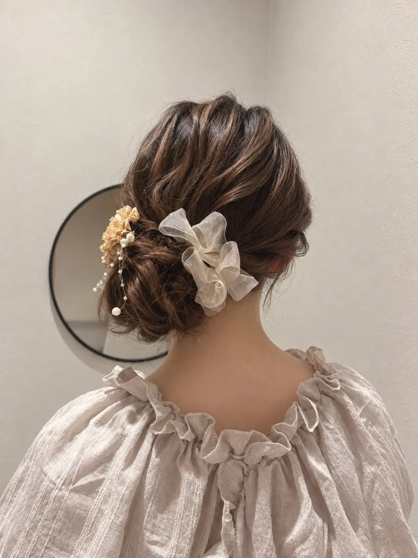 ヘアアレンジ お団子ヘア 浴衣 🧸🎀Hair_ mimi🎀🧸のヘアスタイル