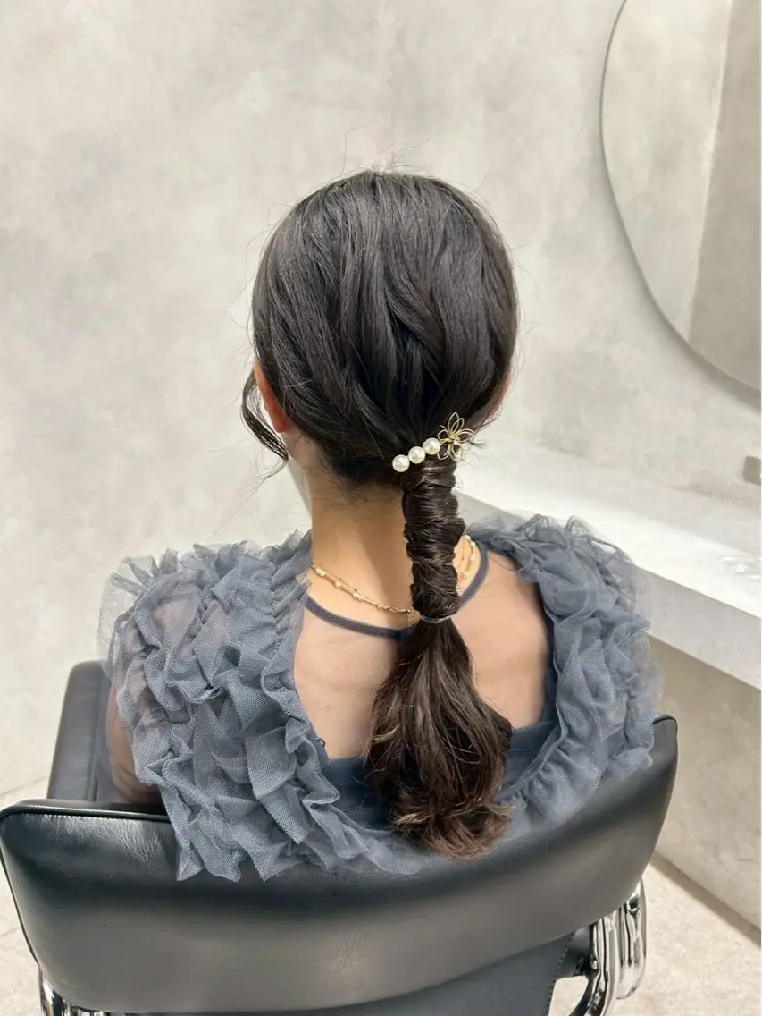 ロング ヘアアレンジ ヘアセット 🎀HARU/透明感 ダブルカラー🔅のヘアスタイル