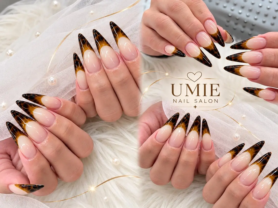 ネイル フットネイル フレンチネイル ジェルネイル ガラスフレンチ マグネットネイル ハンドネイル UMIE NAIL SALONのネイルデザイン