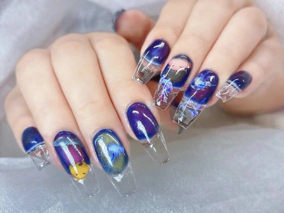 ネイル 長さ出し ジェルネイル キラキラネイル ラメ(グリッター) ニュアンスネイル Chouette Nailのネイルデザイン