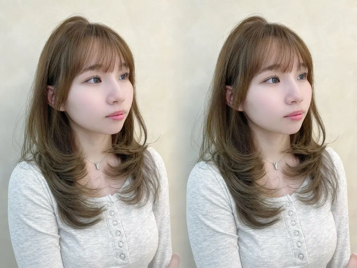 ミディアム カラー ベージュカラー 透明感カラー ヘアカラー トリートメント 村上 大武のヘアスタイル