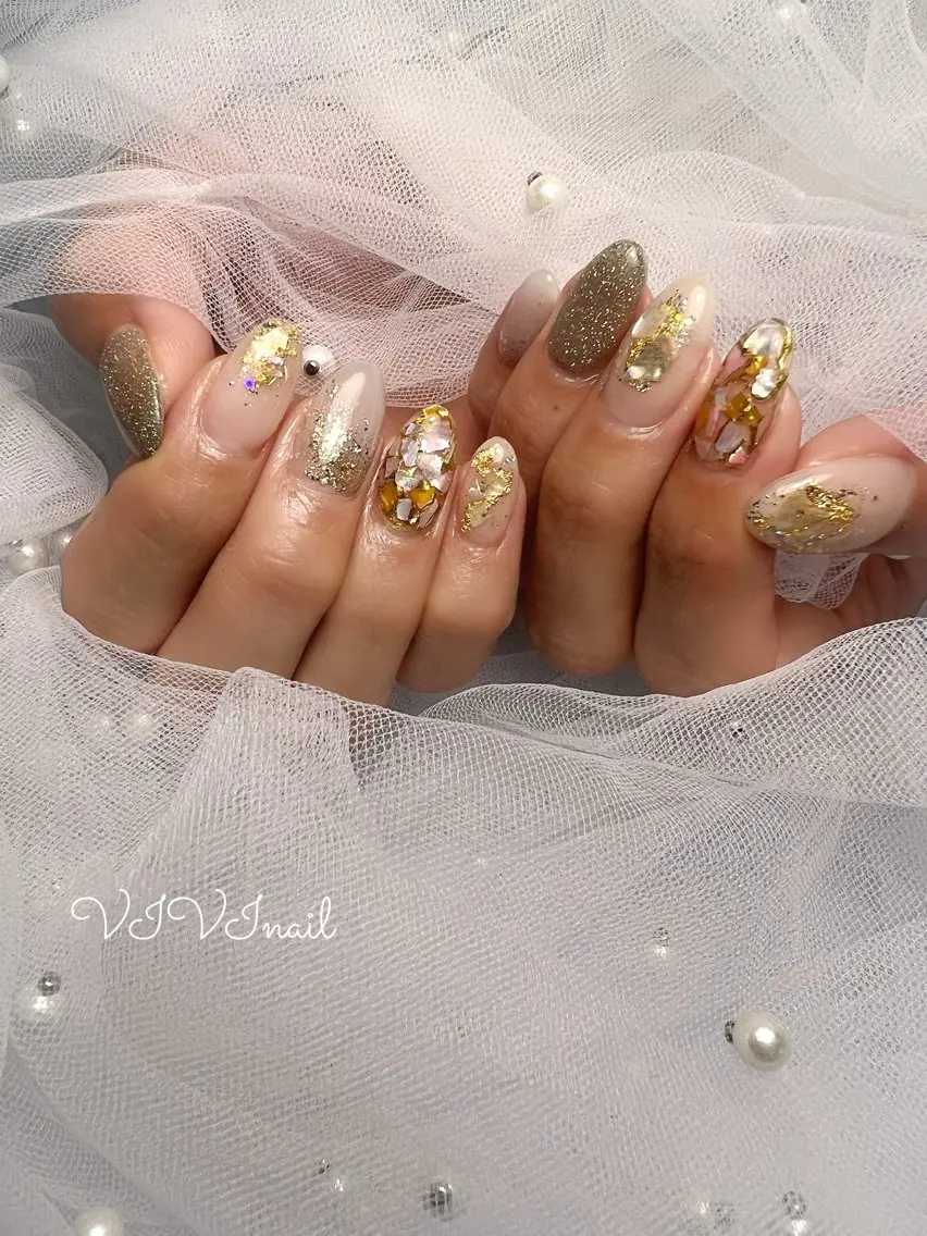 ネイル キラキラネイル ハンドネイル vivi nailのネイルデザイン