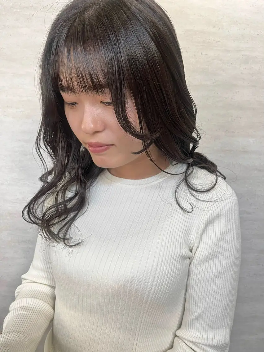 ミディアム カラー ヘアアレンジ カット ヘアカラー 駅チカ【ali'i】 アリイ花崎友美☘のヘアスタイル