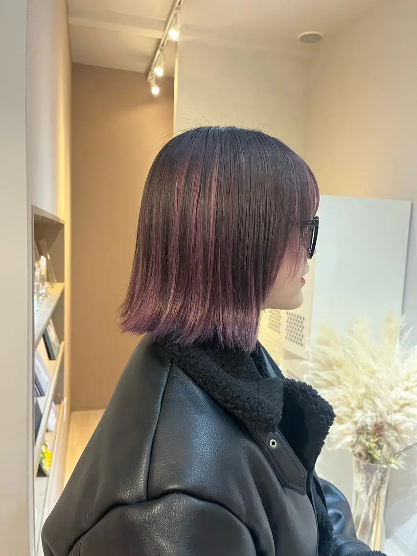 ミディアム カラー ramphy 柴原 夢奈のヘアスタイル