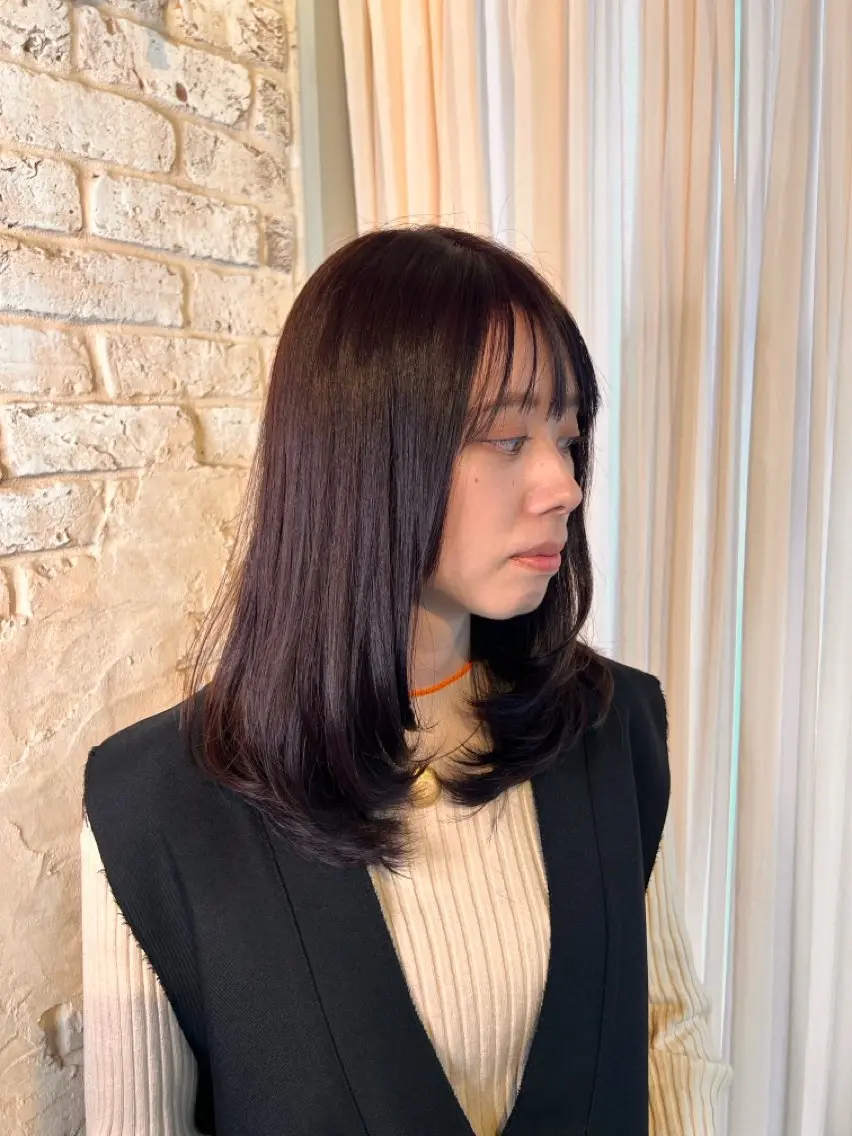 ロング カラー イルミナカラー ルビー ロゼ 神田 雅春のヘアスタイル