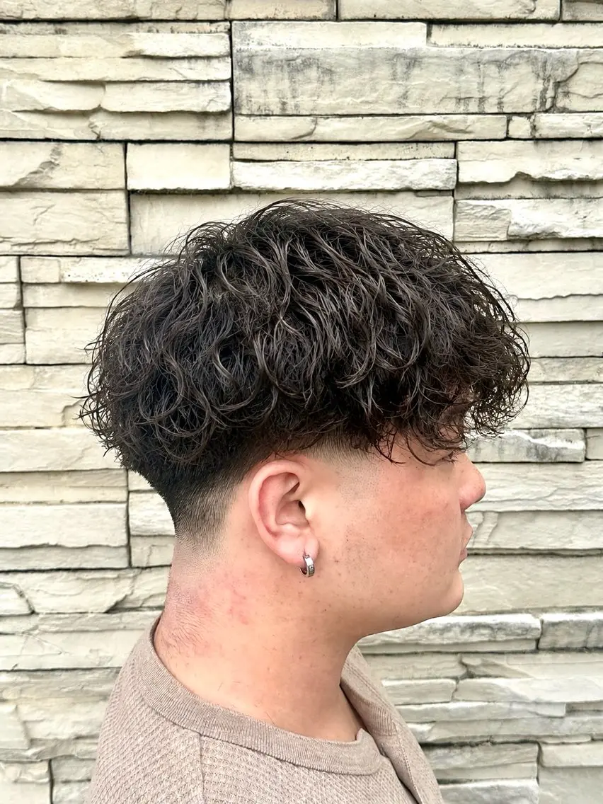 ショート メンズ フェードカット スペインカール カット パーマ 縮毛矯正/パーマ /ブリーチ/赤松❄️のヘアスタイル