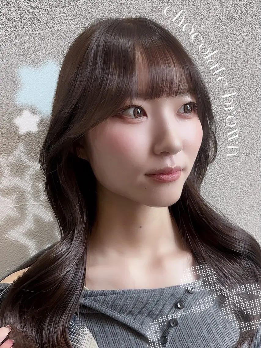 ロング カラー カット ヘアカラー トリートメント 中嶋心渚⌇透明感 カラー️🩵🎀‪のヘアスタイル
