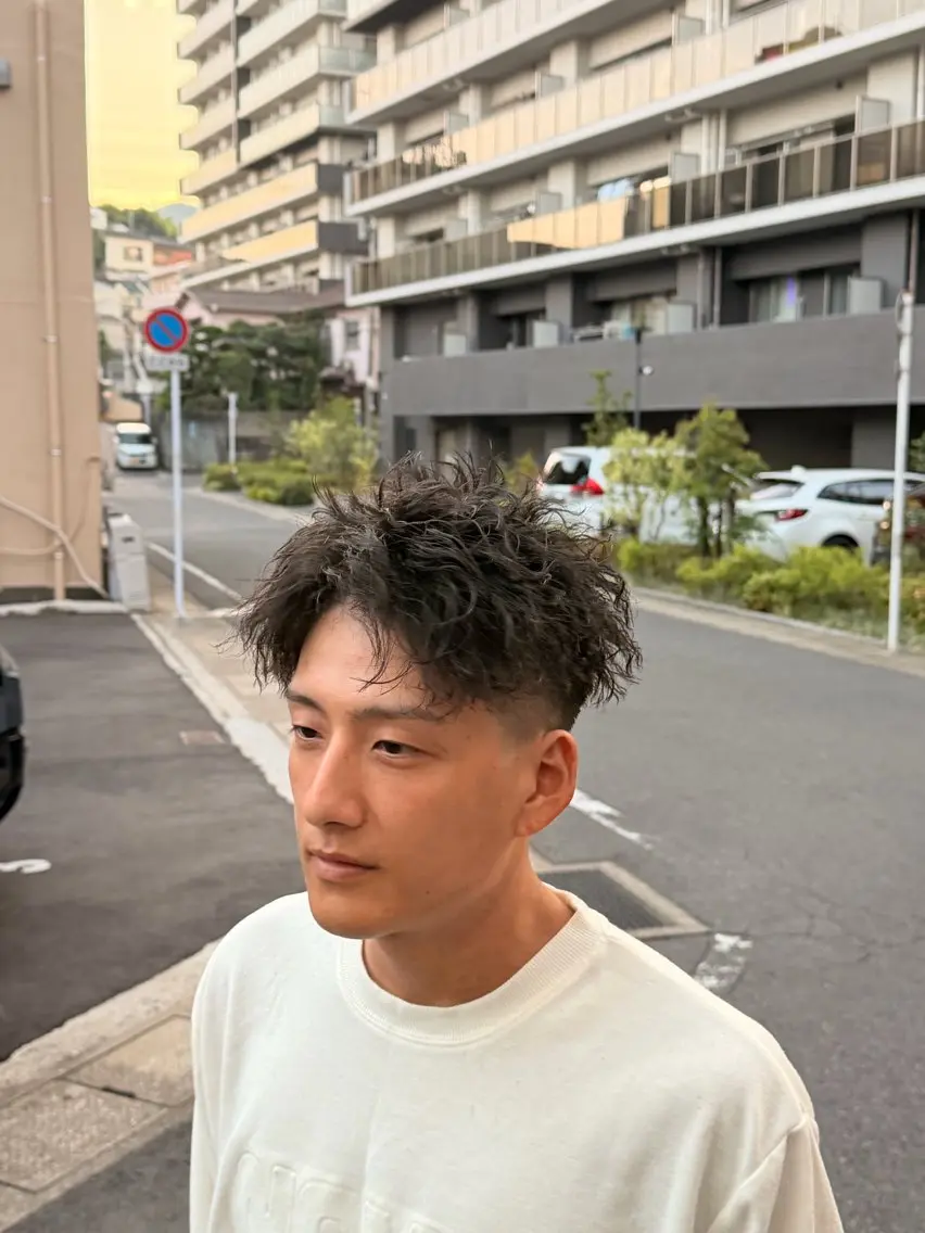 ショート パーマ メンズ メンズパーマ メンズツイストパーマ ツイストパーマ カット パーマ LITA住吉 そらのヘアスタイル