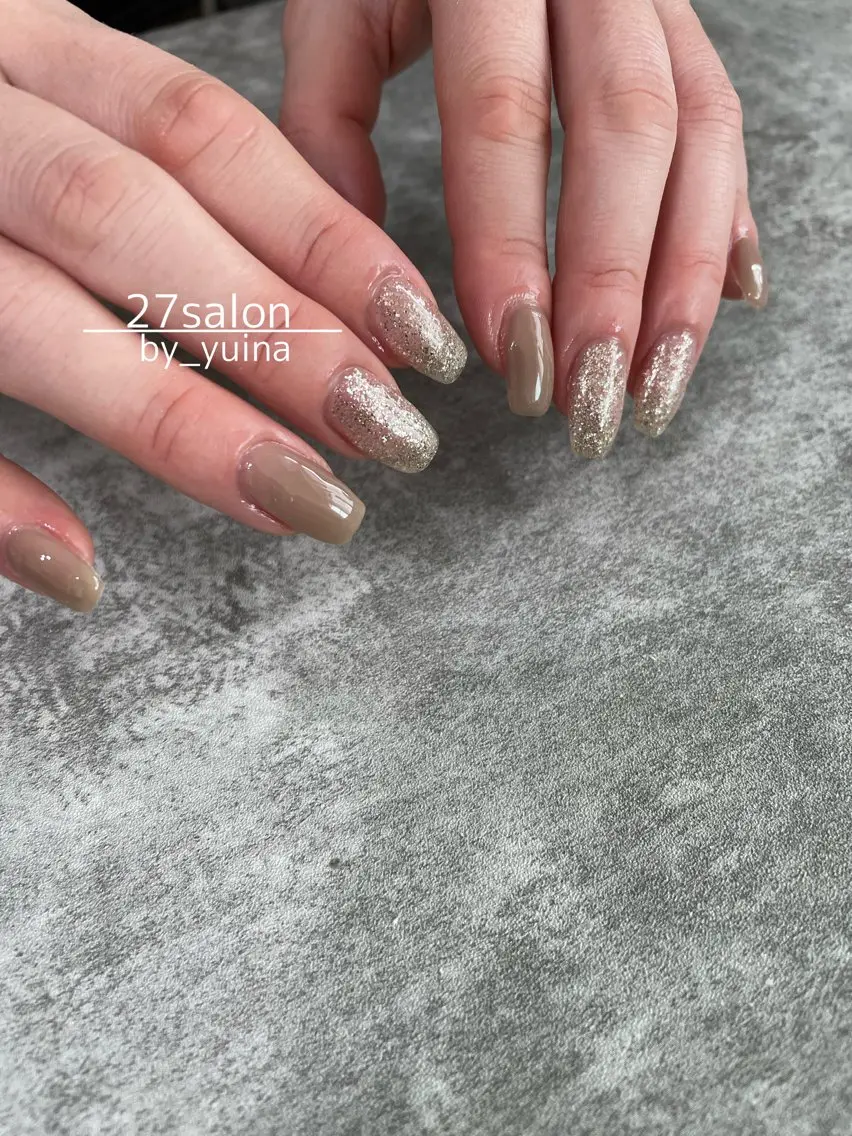 ネイル ラメ(グリッター) ハンドネイル 27salon yuinaのネイルデザイン