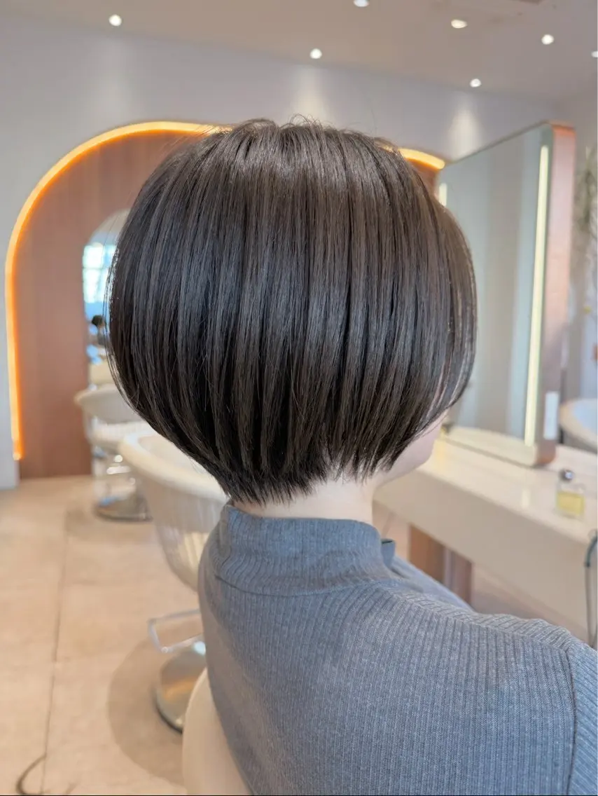 ショート カラー ショートボブ 丸みショート ボブ ショートヘア カット ヘアカラー トリートメント 【渋谷】ボブ・ レイヤーボブ特化✂︎のヘアスタイル