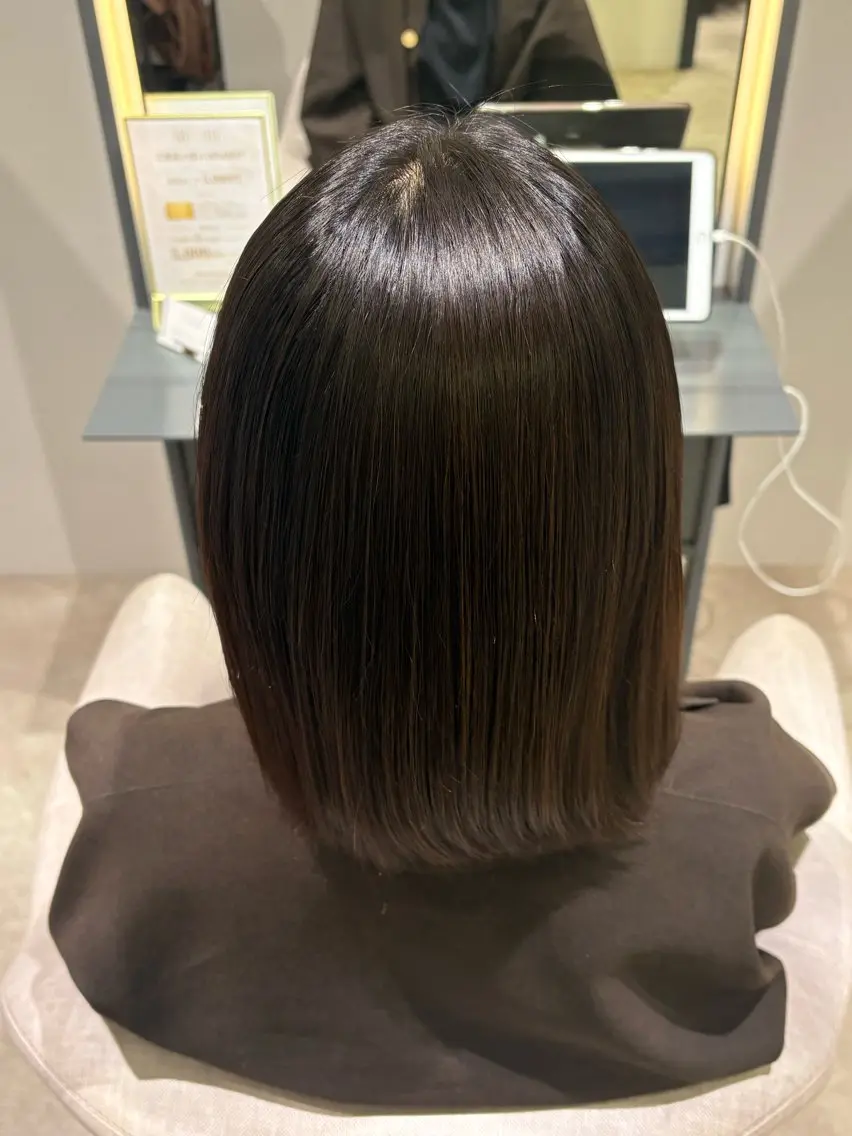 ミディアム 縮毛矯正 トリートメント Earth/モデル/ カラー3410円～のヘアスタイル