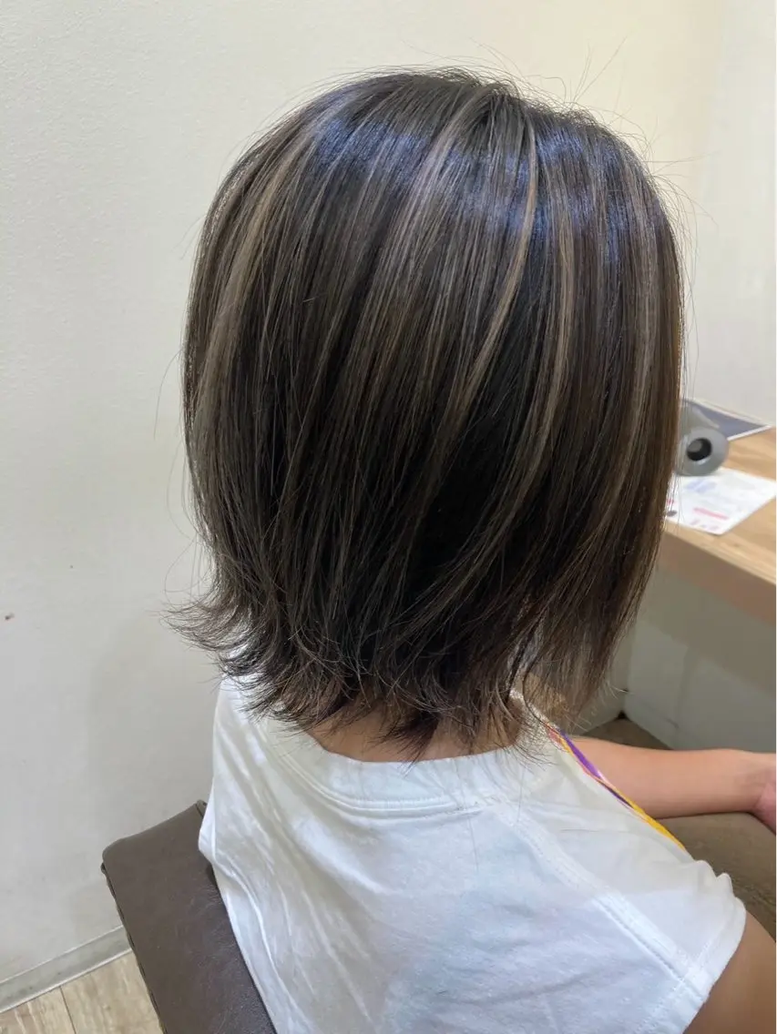 ミディアム カラー ヘアカラー 🫧透明感カラー/ 縮毛矯正/彩夏🫧のヘアスタイル