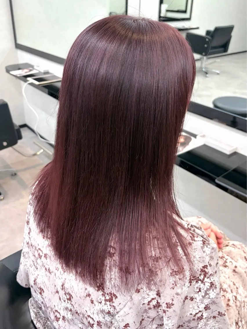 セミロング ハイライト ヘアカラー トリートメント 福島 あいりのヘアスタイル