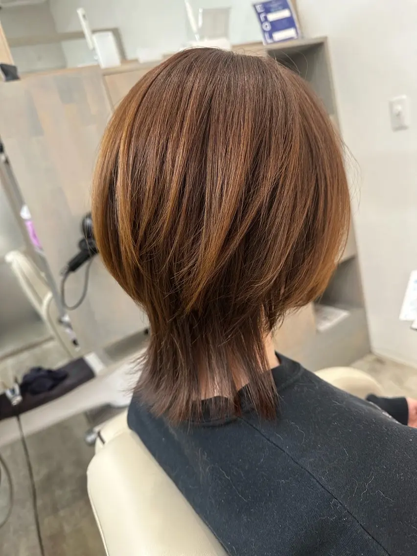 ミディアム 縮毛矯正 ウルフカット カット 縮毛矯正 佐藤 はるとのヘアスタイル