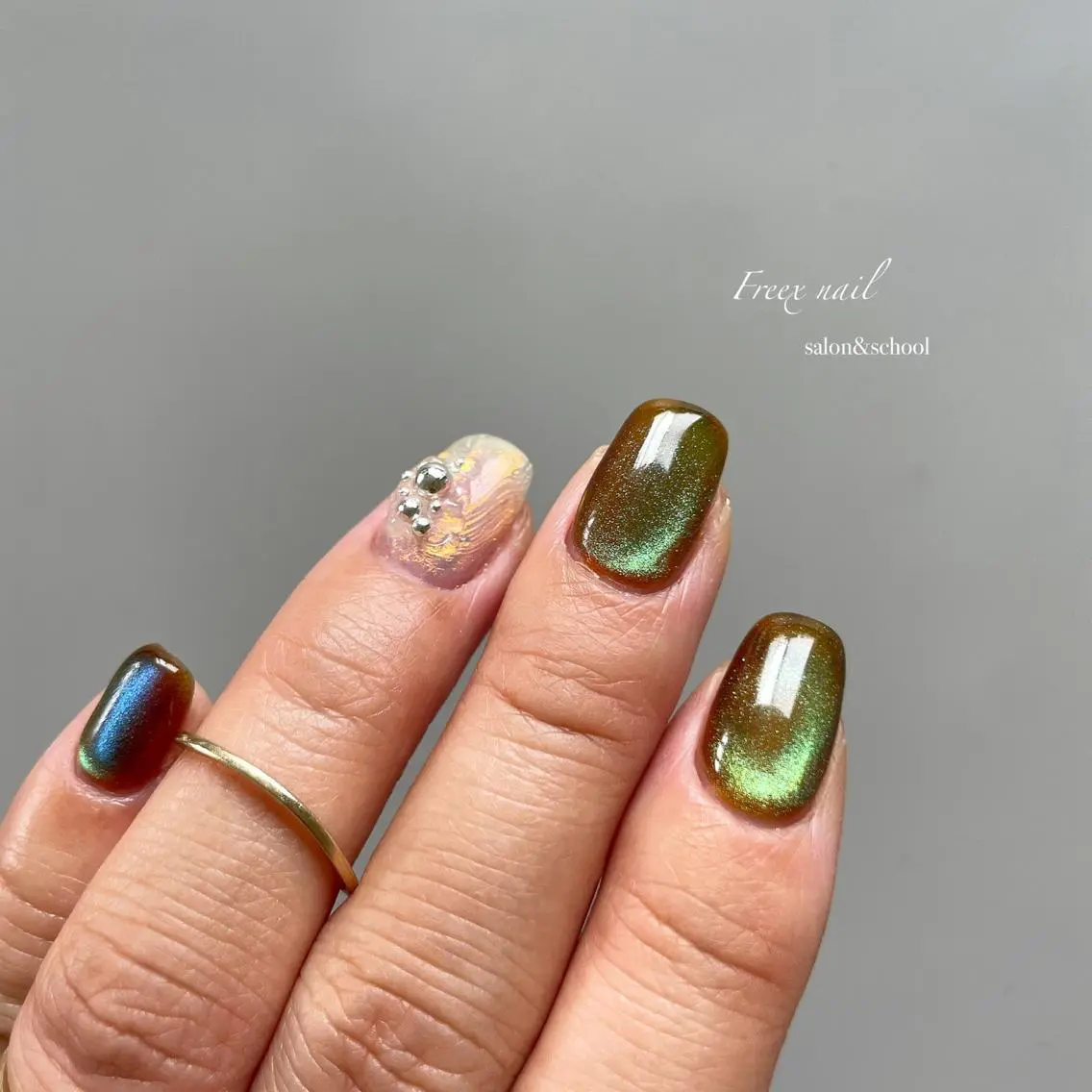 ネイル マグネットネイル ハンドネイル ハンドケア freex nail /ニュアンス/個性派のネイルデザイン
