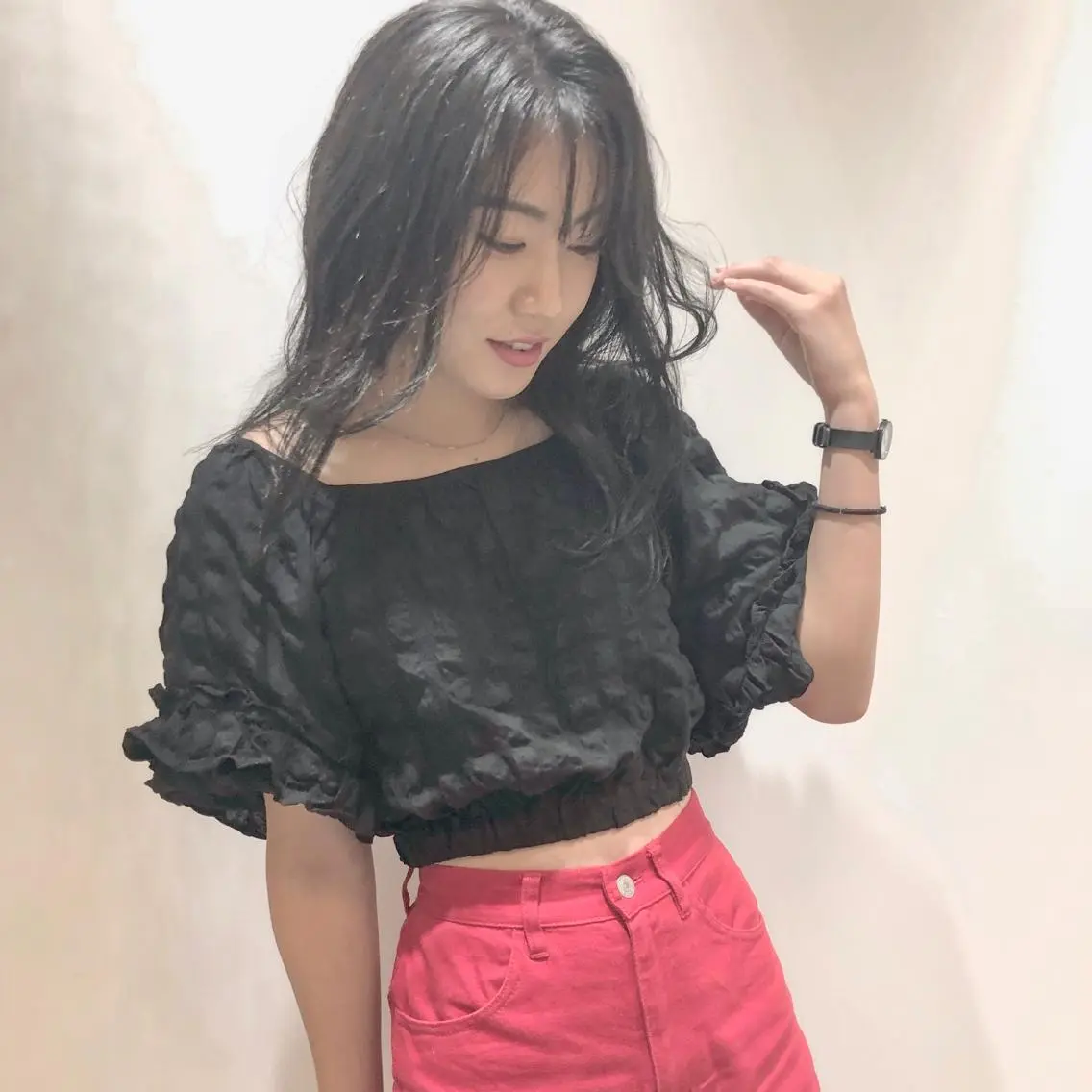 ロング カラー ダークグレー レイヤーカット カット ヘアカラー 江原 彩華のヘアスタイル