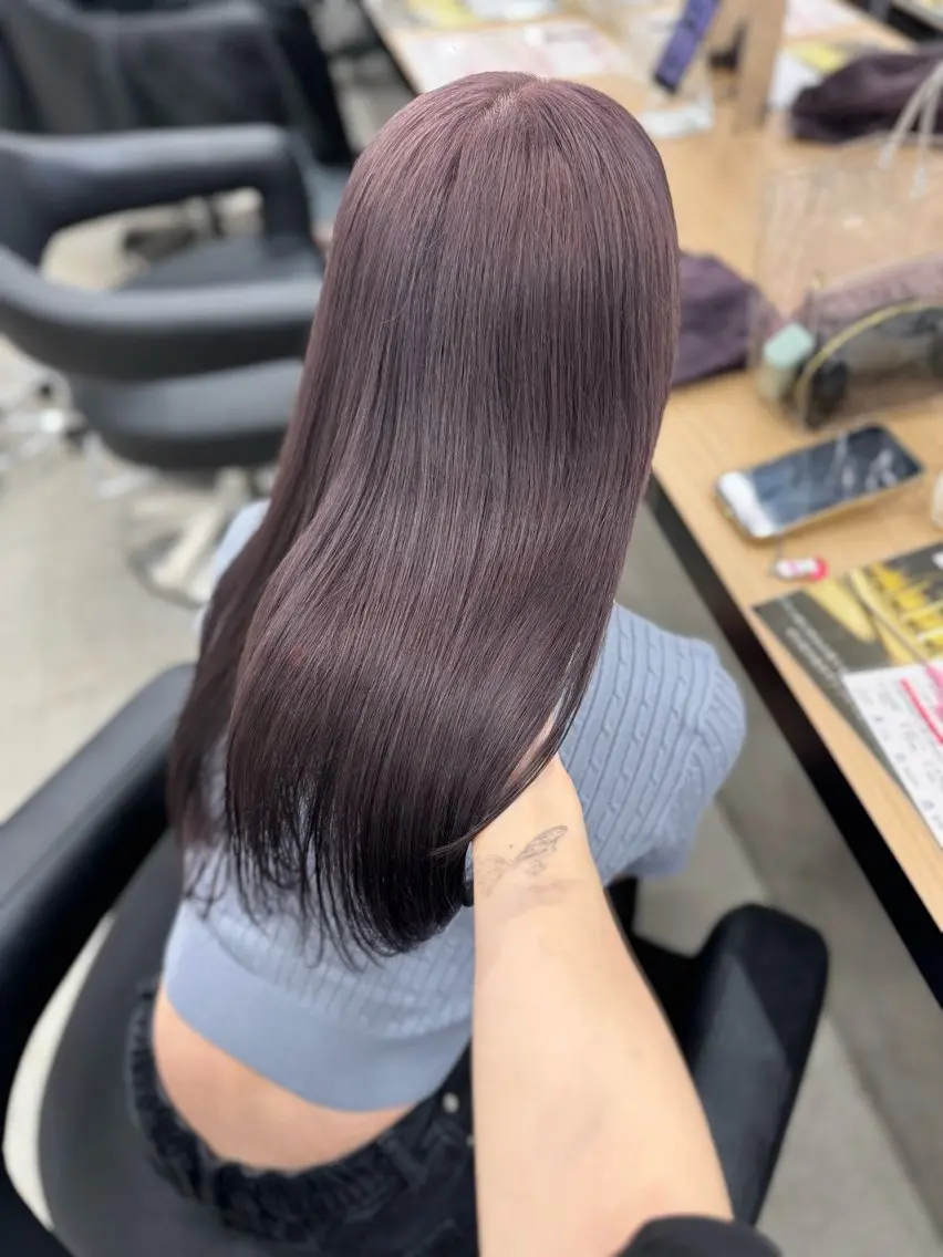 セミロング カラー ヘアアレンジ ヘアカラー トリートメント ヘッドスパ ヘアセット 🤍淡色ピンク&ラベ ンダーYUKI🤍のヘアスタイル
